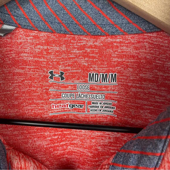 UNDER ARMOUR Loose Heat Gear Orange Men's Polo Shirt size medium - Picture 5 of 6